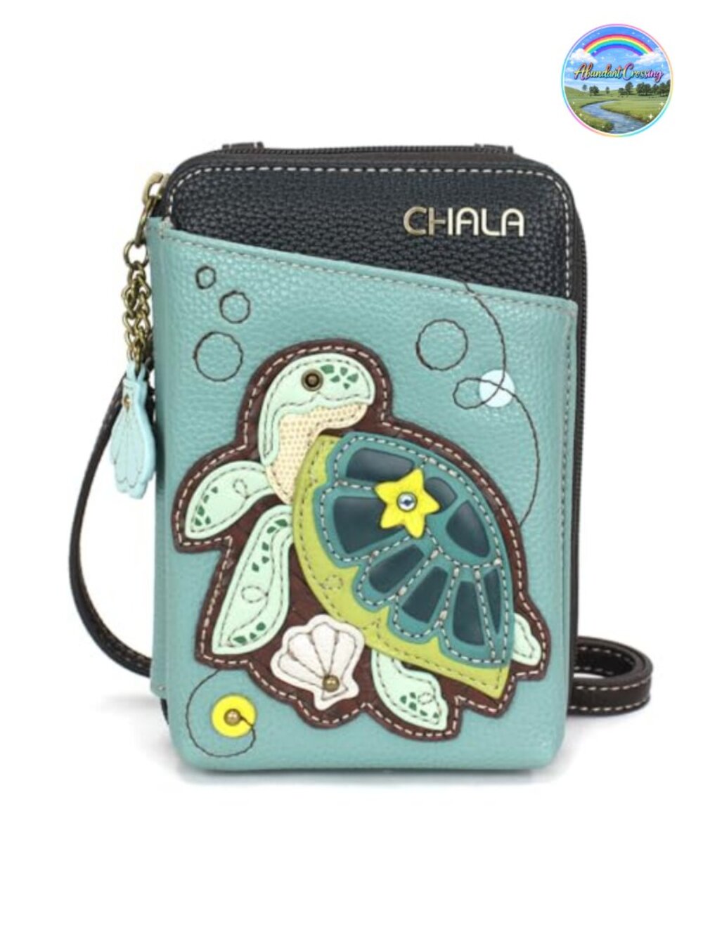 Faux Leather Wallet Crossbody Cell Phone Purse with Adjustable Strap